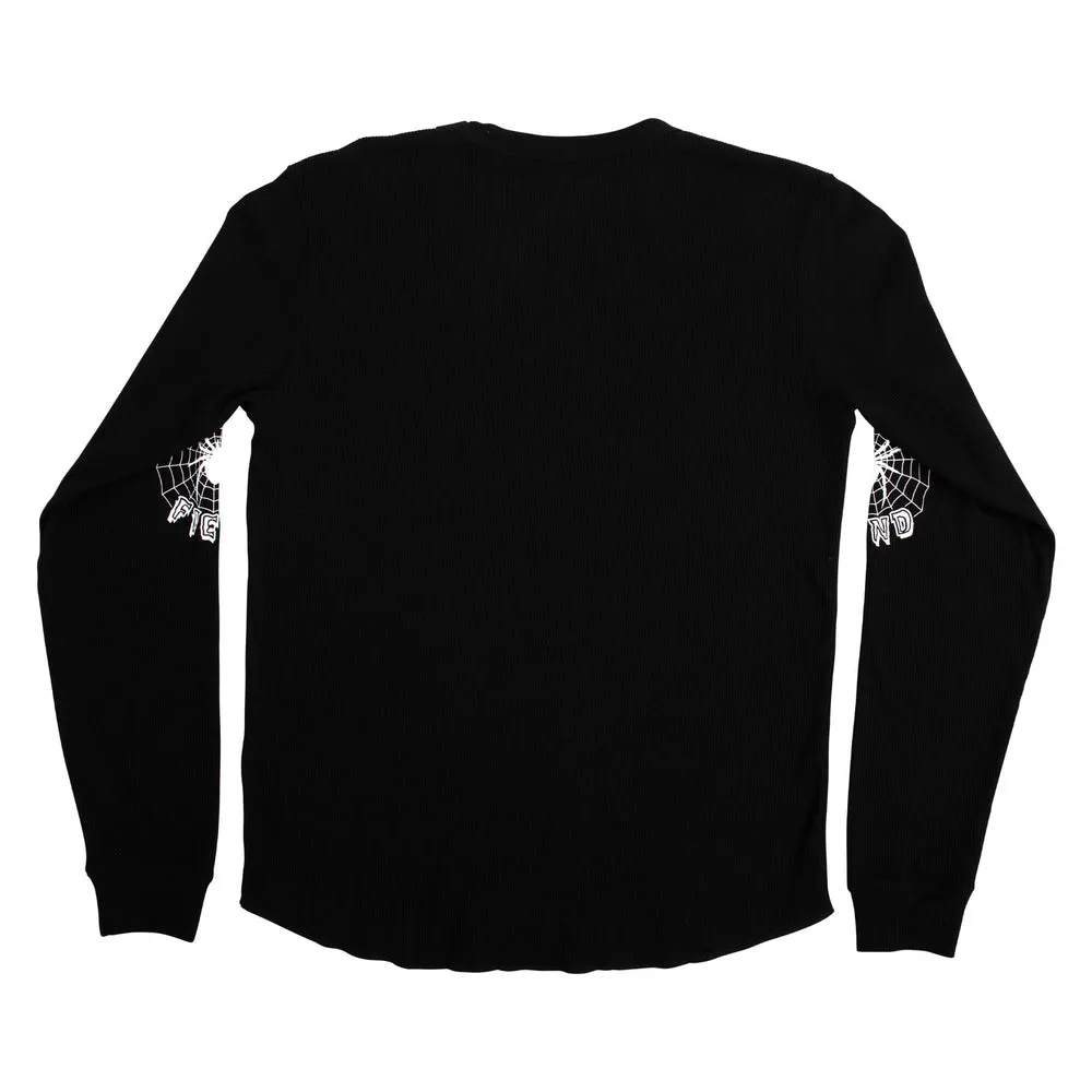 Creature Skateboards Web Waffle Thermal Creature Longsleeve T-Shirt - BLACK