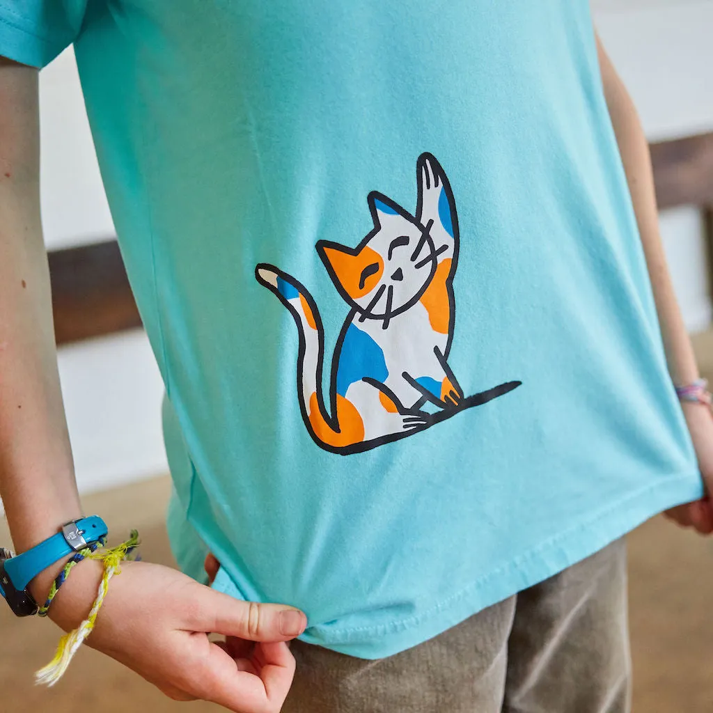 Curious Cats Short Sleeve Henley Shirt