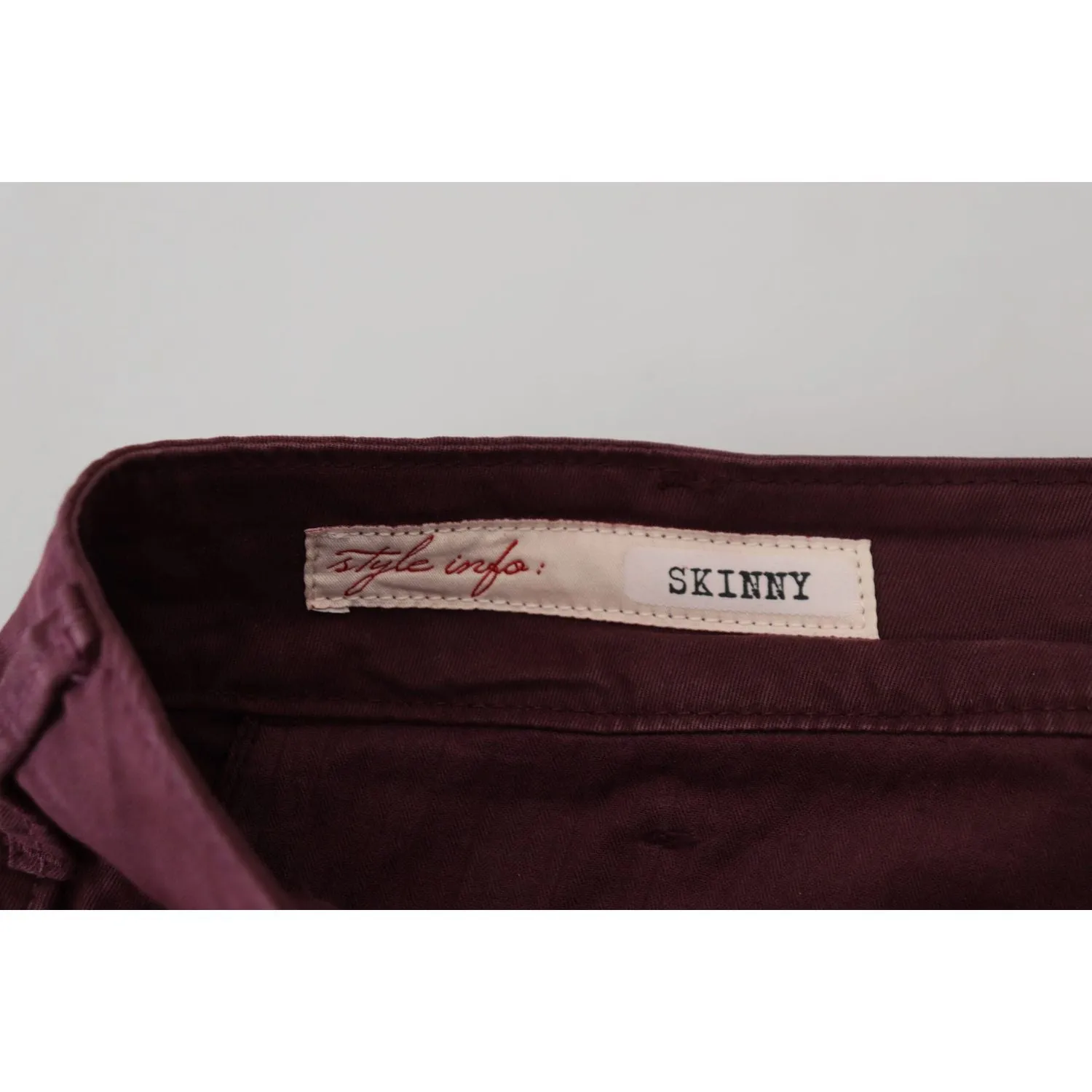 CYCLE Maroon Skinny Fit Cotton Pants