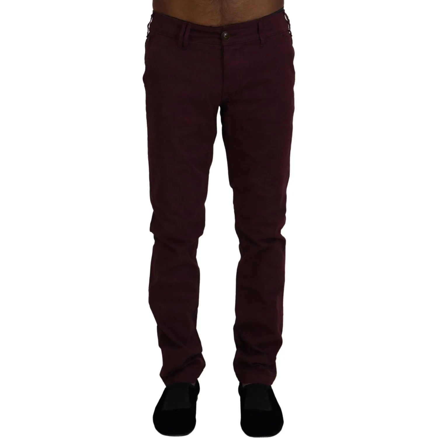 CYCLE Maroon Skinny Fit Cotton Pants