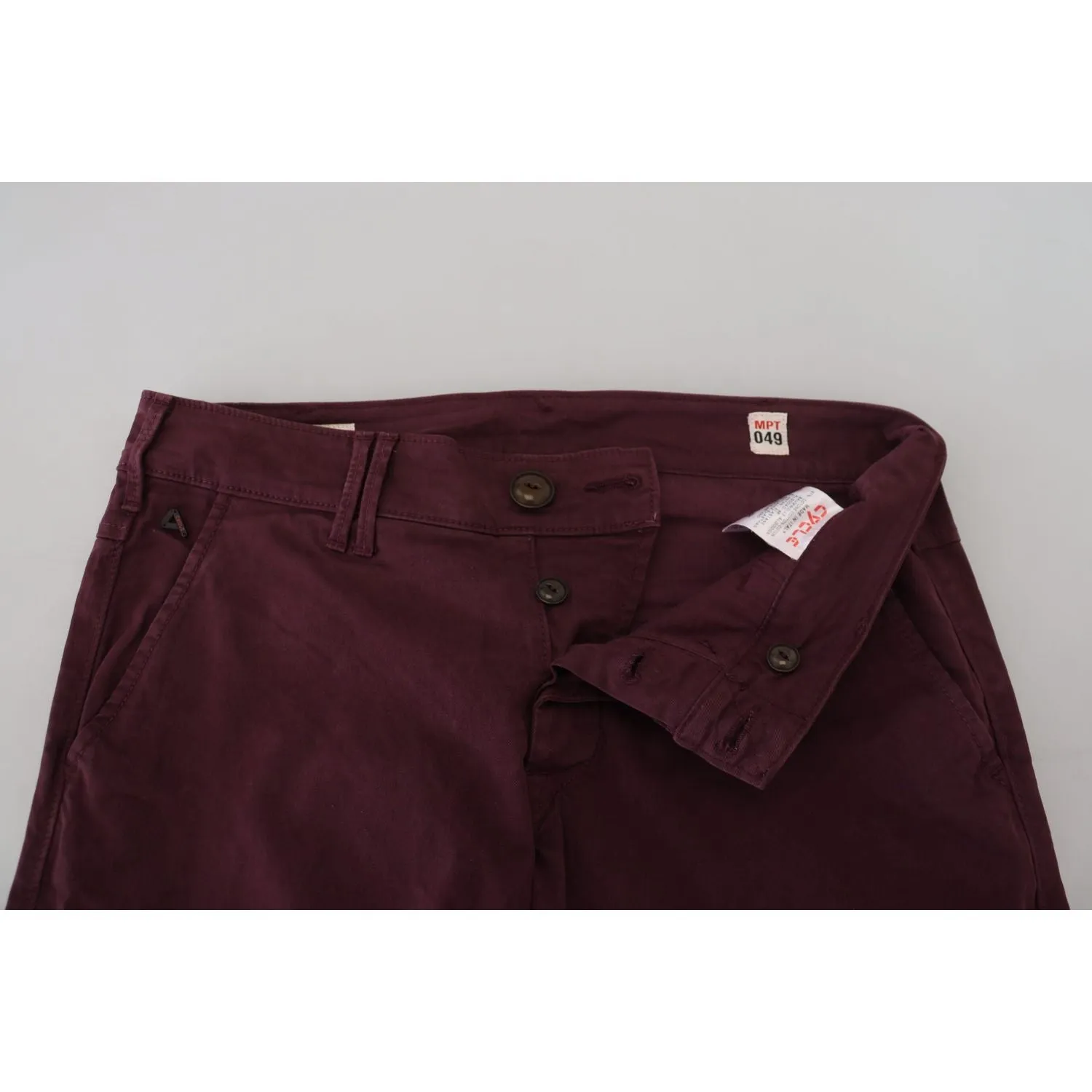 CYCLE Maroon Skinny Fit Cotton Pants