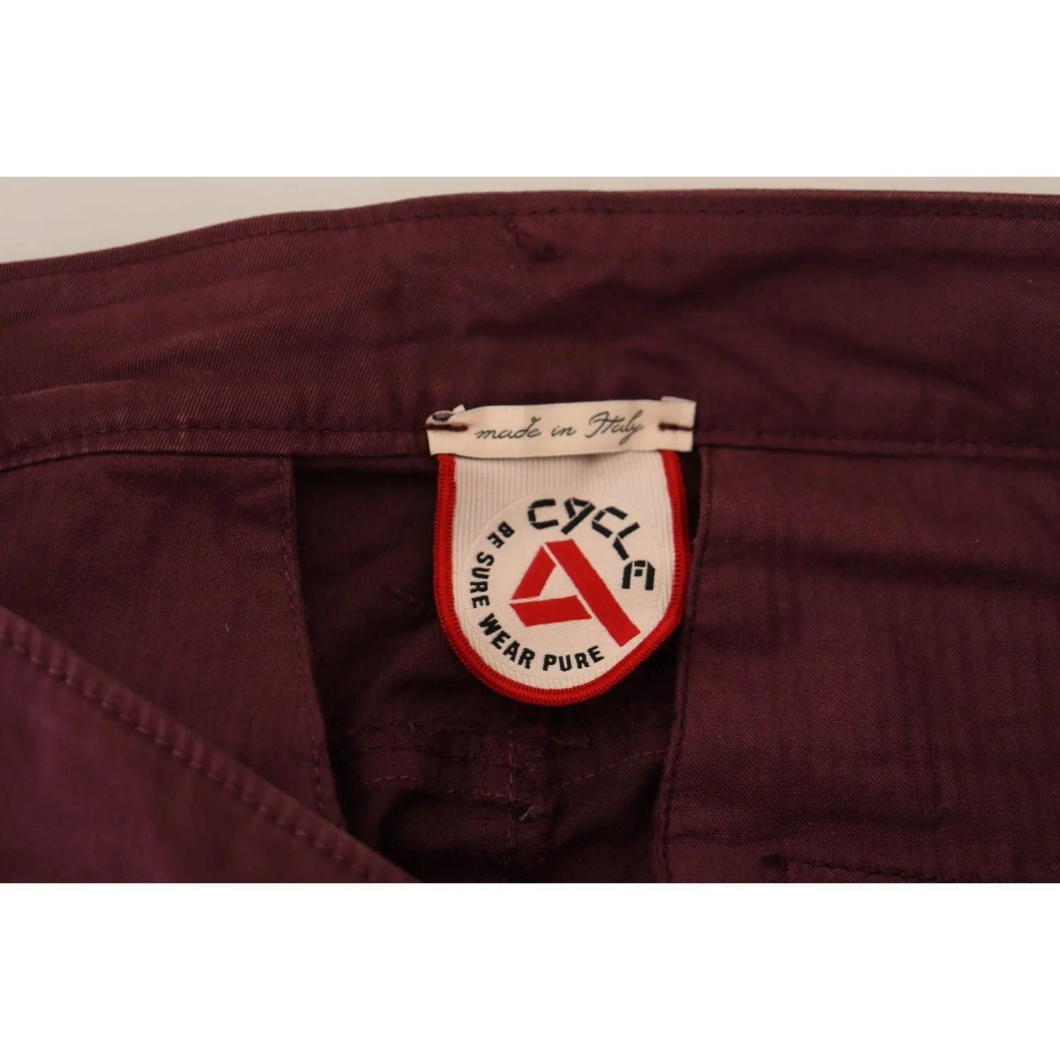 CYCLE Maroon Skinny Fit Cotton Pants