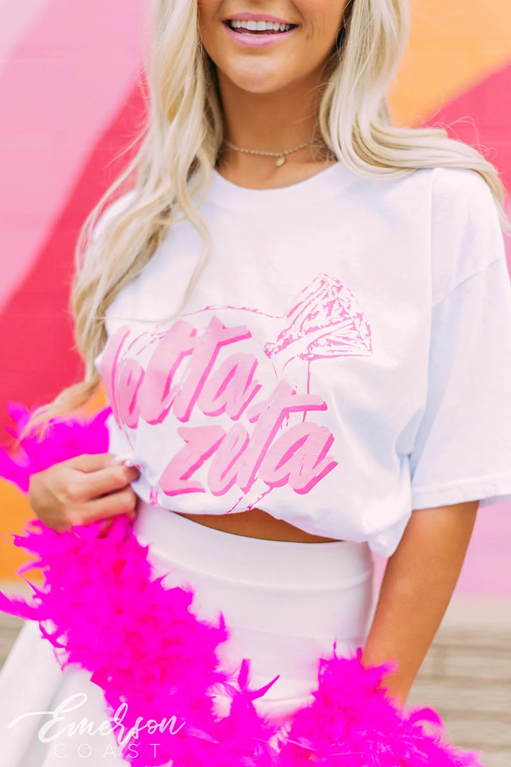 Delta Zeta Light Pale Pink Bid Day Tee