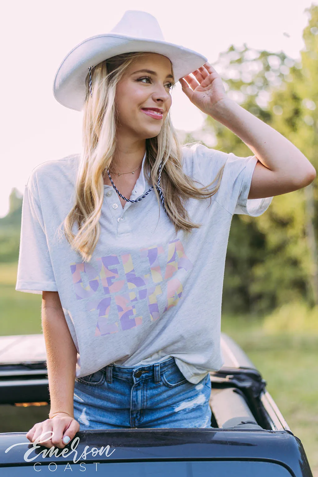 Delta Zeta PR Henley Tee