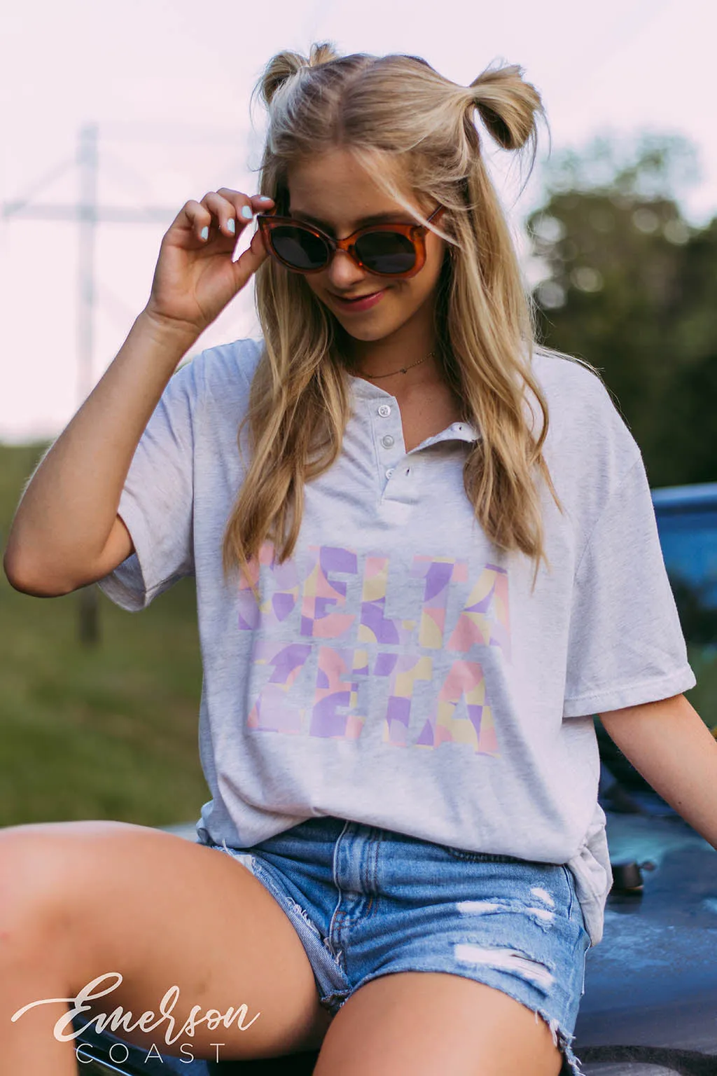 Delta Zeta PR Henley Tee