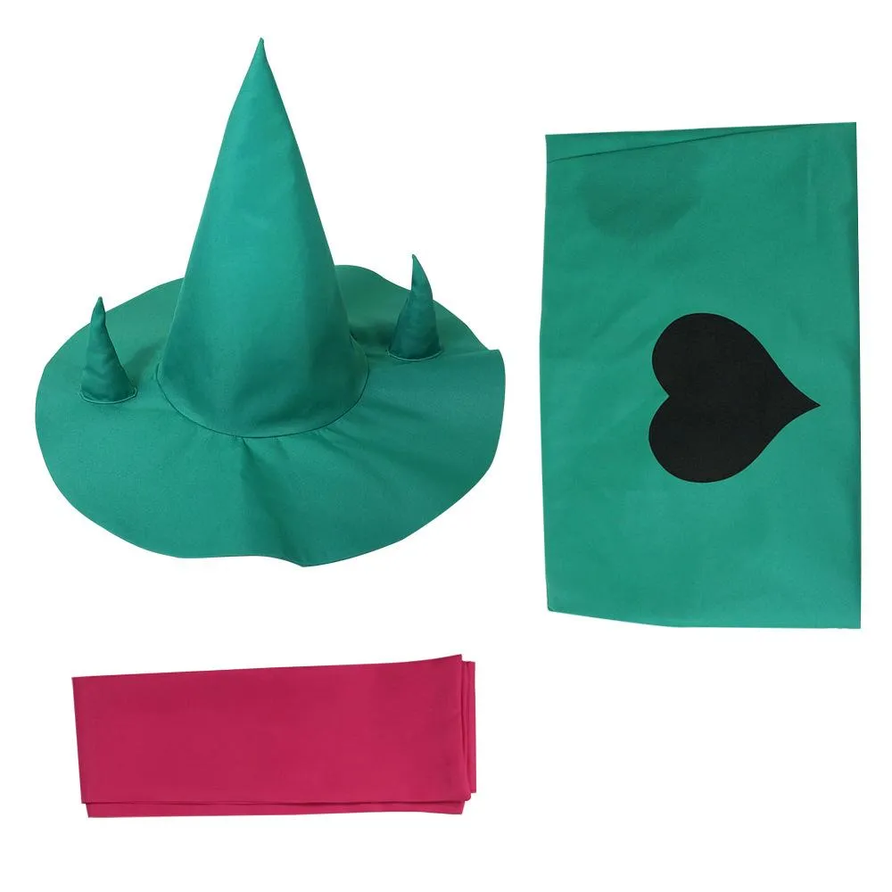 Deltarune Ralsei Cosplay Costume Cape Scarf and Hat Set for Adults