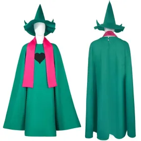 Deltarune Ralsei Cosplay Costume Cape Scarf and Hat Set for Adults