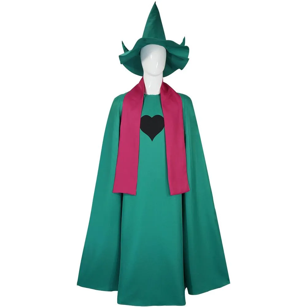 Deltarune Ralsei Cosplay Costume Cape Scarf and Hat Set for Adults