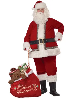 Deluxe Jolly Santa Claus Mens Christmas Costume