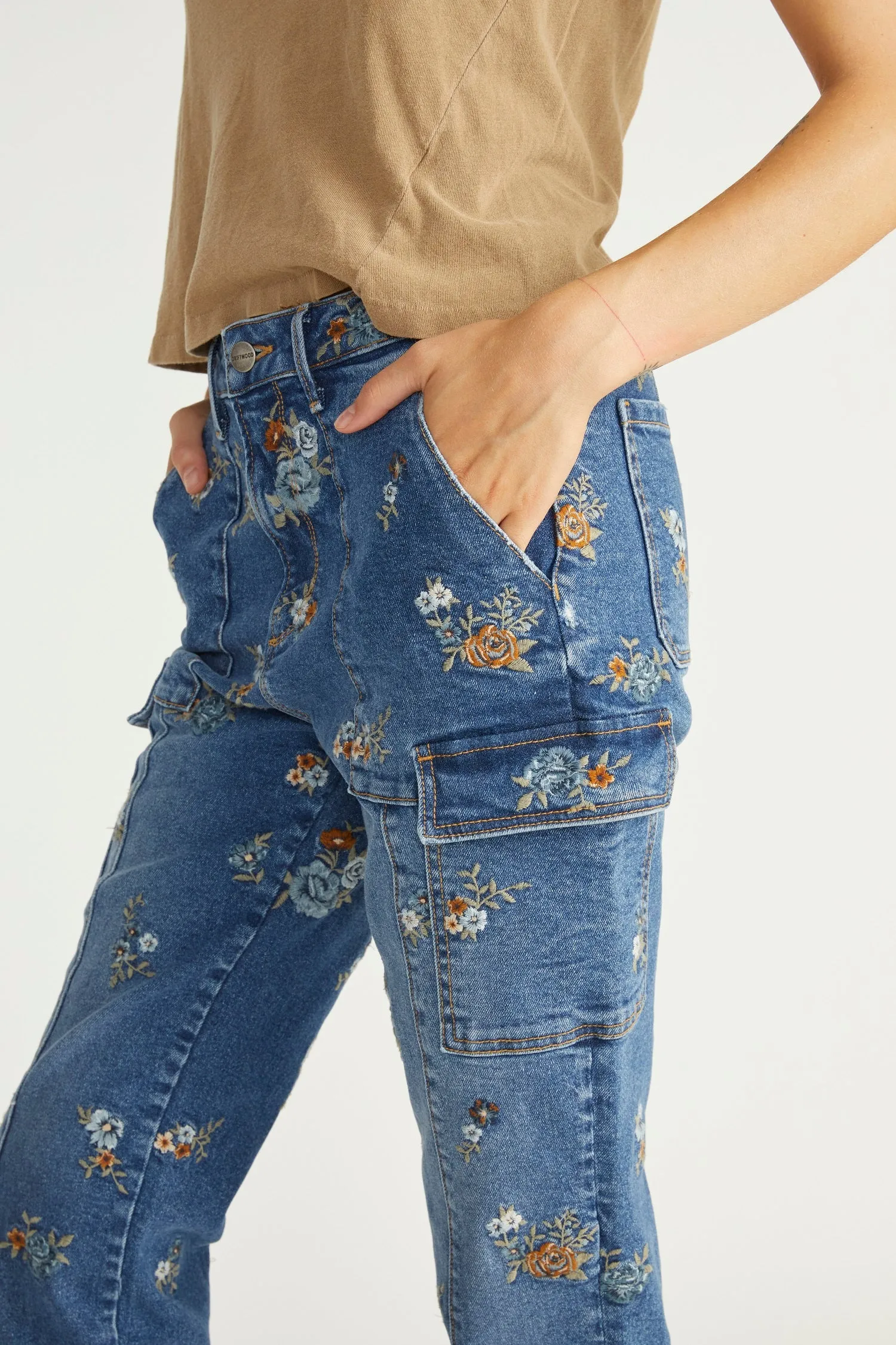 Denim Cargo Pants - Blue Mania