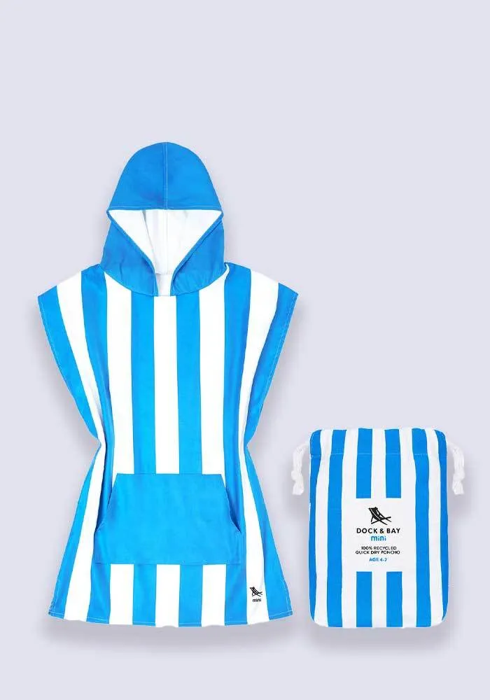 Dock & Bay Kids Poncho Hooded Towel - Bondi Blue