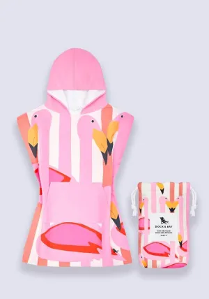 Dock & Bay Kids Poncho Hooded Towel - Flamboyant Flamingo