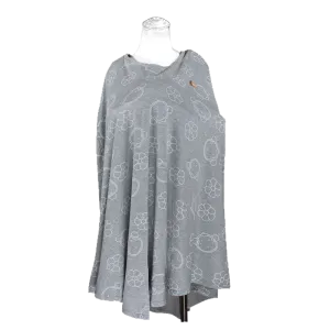 DooDooMooky Bamboo Nursing Cover Poncho Type Grey Mooky Flower