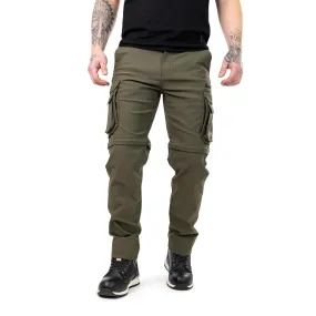 DuraDrive Olive/Charcoal 98% Nylon 2% Spandex Waistband: FLEX PRO Elastic ELEVATE Convertible Cargo Work Pant