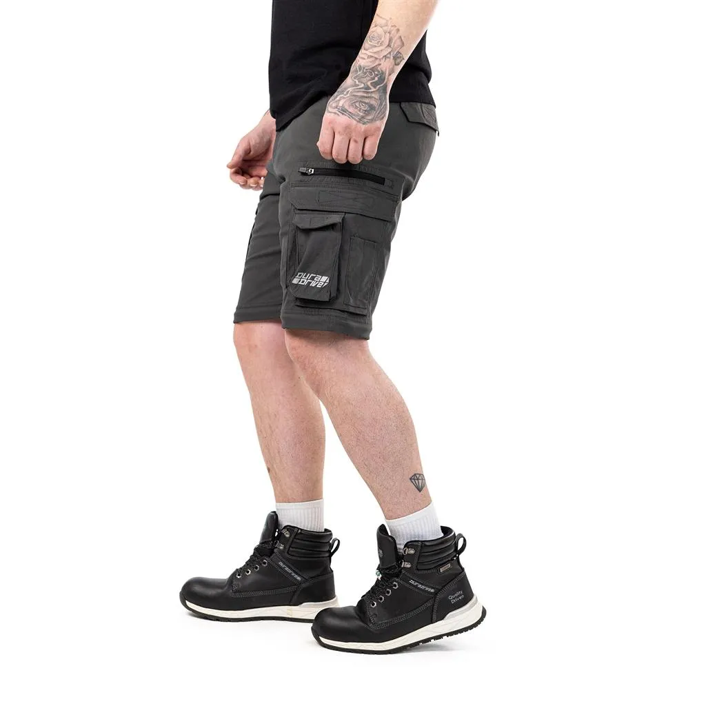 DuraDrive Olive/Charcoal 98% Nylon 2% Spandex Waistband: FLEX PRO Elastic ELEVATE Convertible Cargo Work Pant