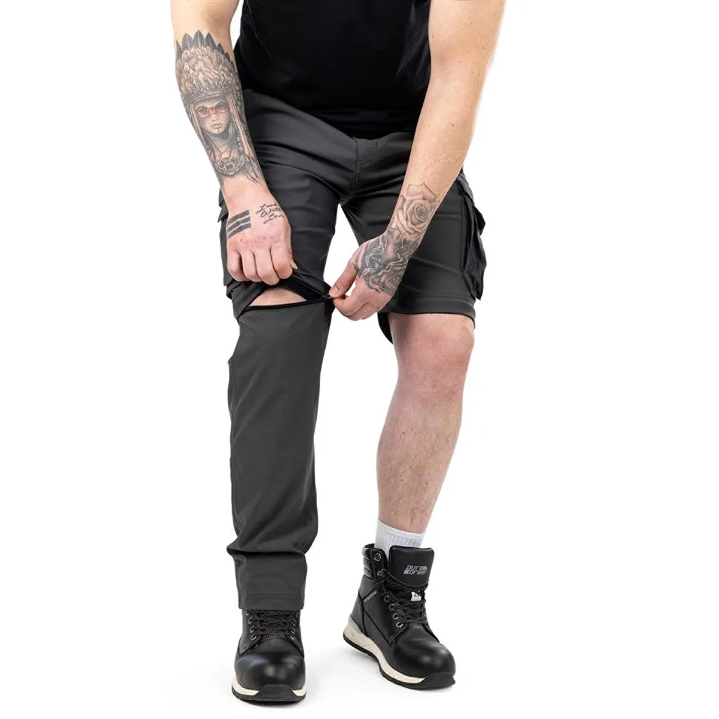 DuraDrive Olive/Charcoal 98% Nylon 2% Spandex Waistband: FLEX PRO Elastic ELEVATE Convertible Cargo Work Pant