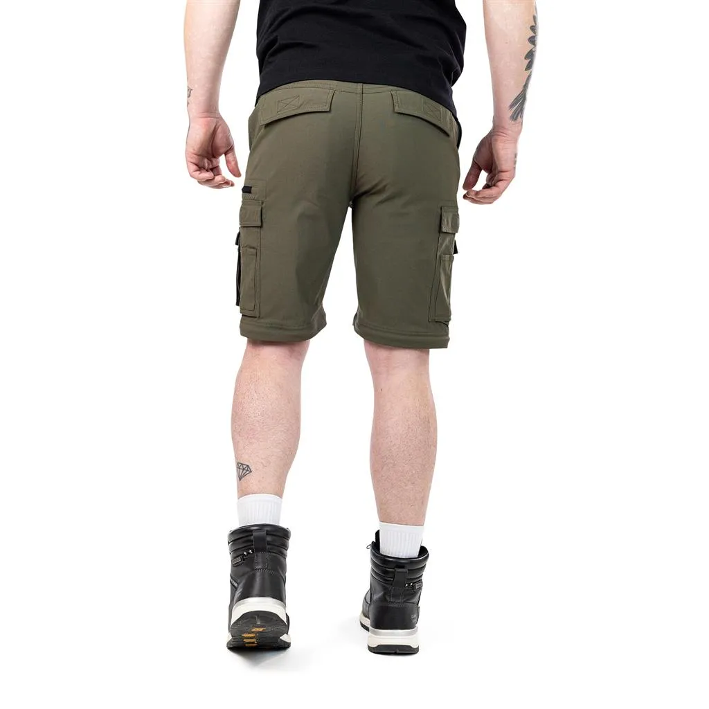 DuraDrive Olive/Charcoal 98% Nylon 2% Spandex Waistband: FLEX PRO Elastic ELEVATE Convertible Cargo Work Pant