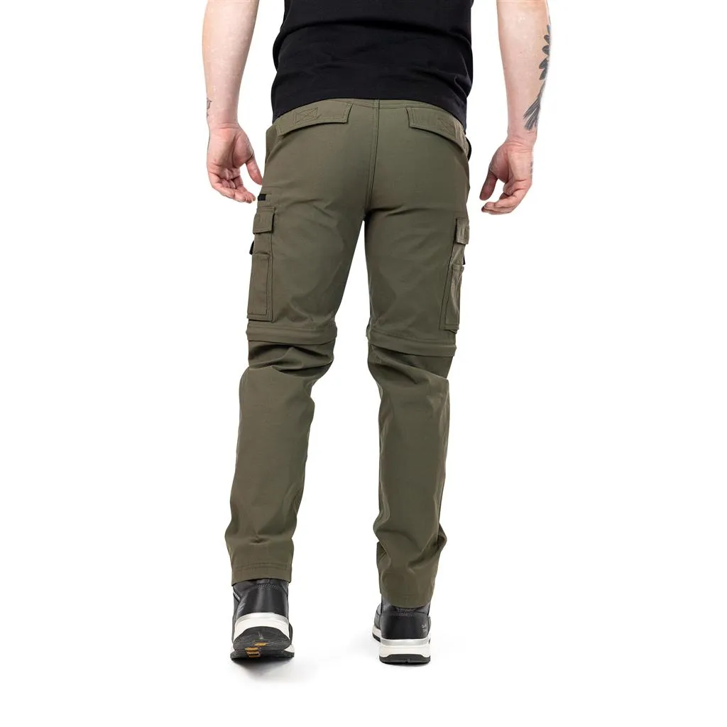 DuraDrive Olive/Charcoal 98% Nylon 2% Spandex Waistband: FLEX PRO Elastic ELEVATE Convertible Cargo Work Pant