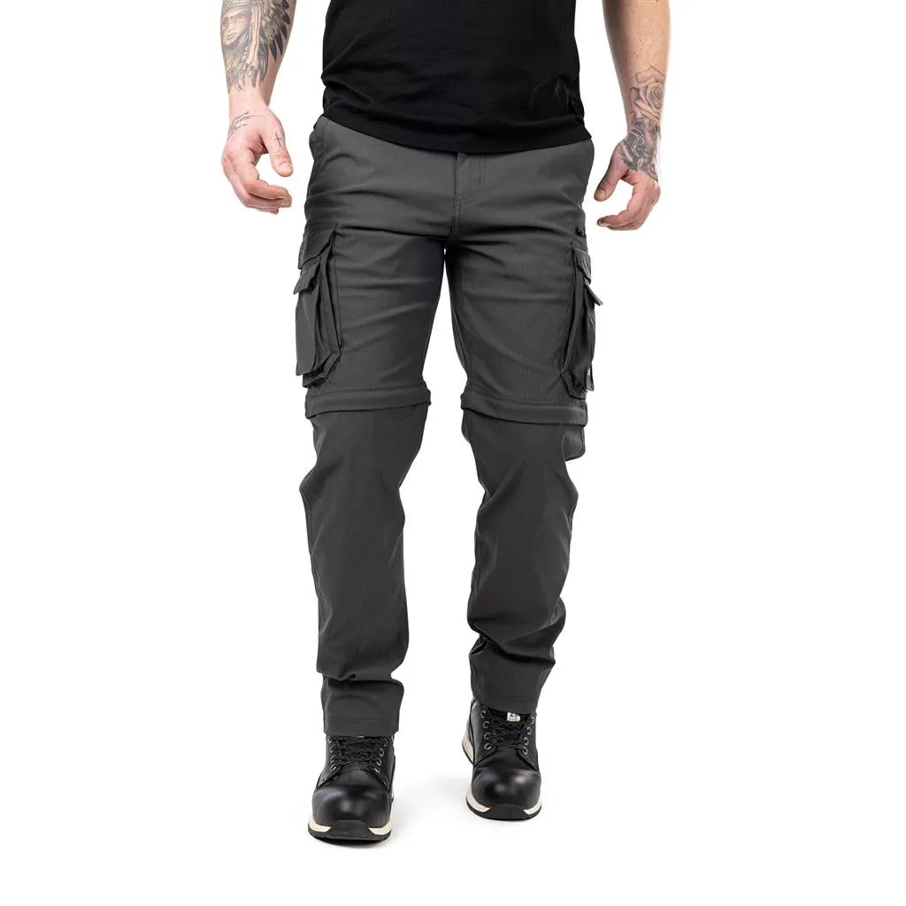 DuraDrive Olive/Charcoal 98% Nylon 2% Spandex Waistband: FLEX PRO Elastic ELEVATE Convertible Cargo Work Pant