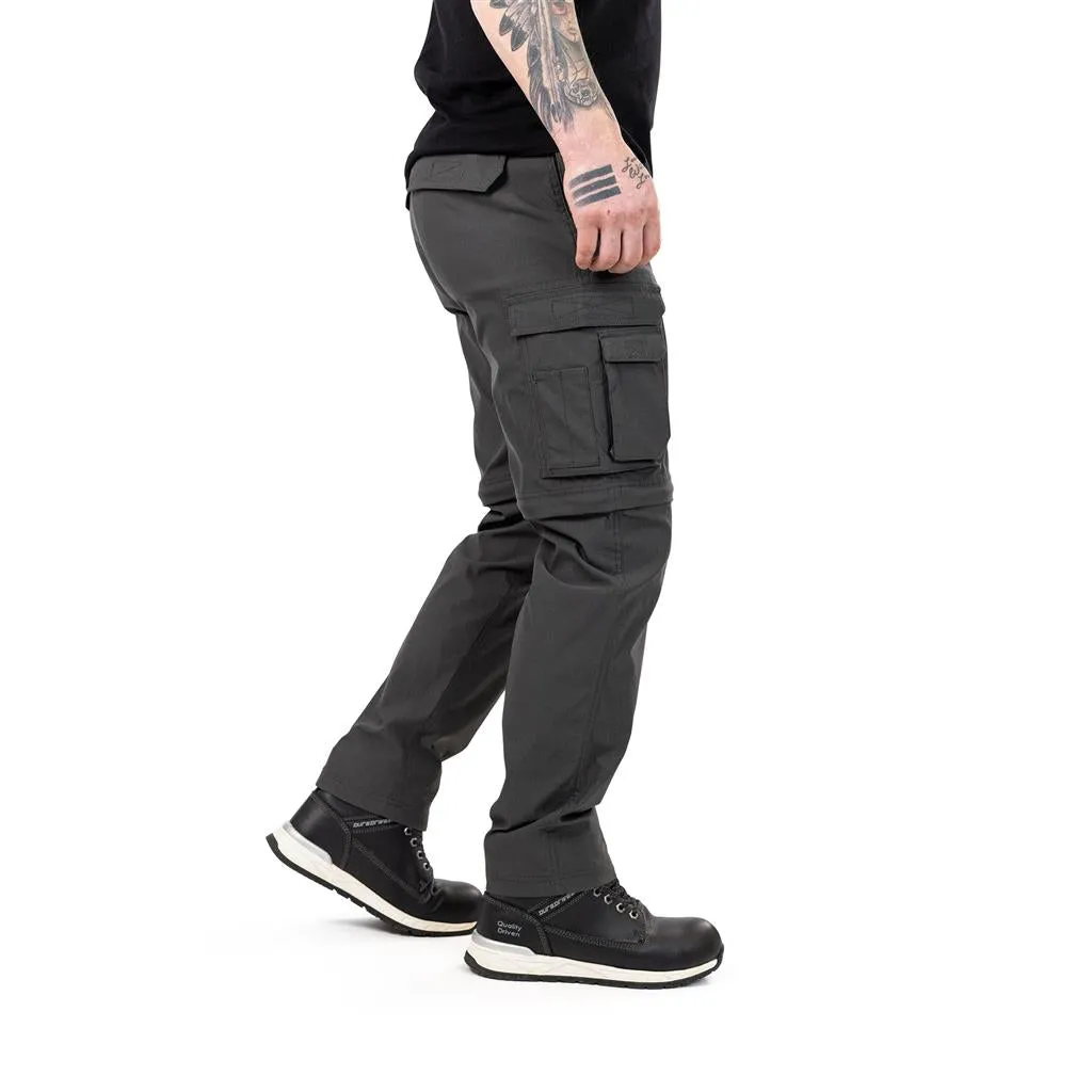 DuraDrive Olive/Charcoal 98% Nylon 2% Spandex Waistband: FLEX PRO Elastic ELEVATE Convertible Cargo Work Pant