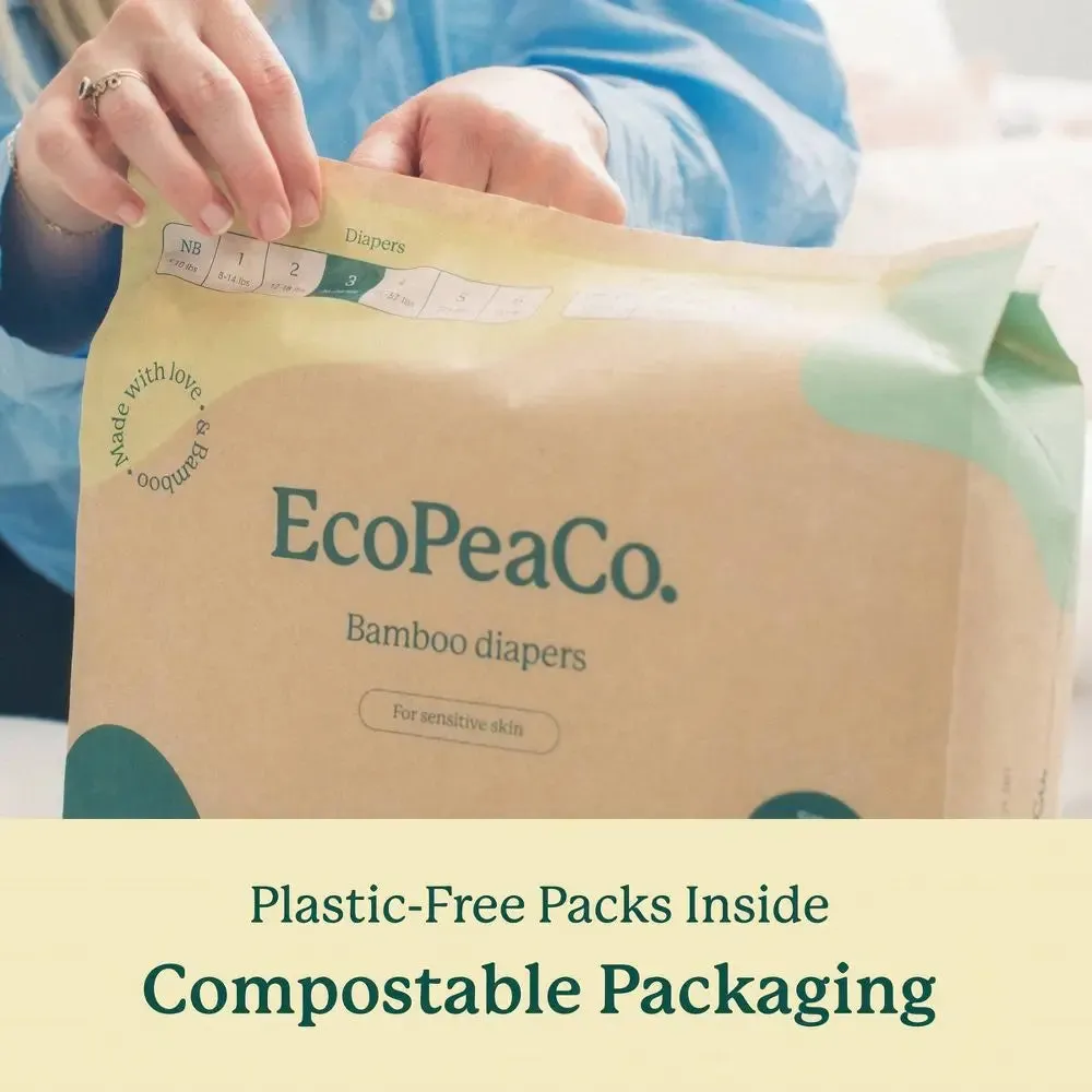 EcoPeaCo Bamboo Diapers for Sensitive Skin - Newborn - 96ct