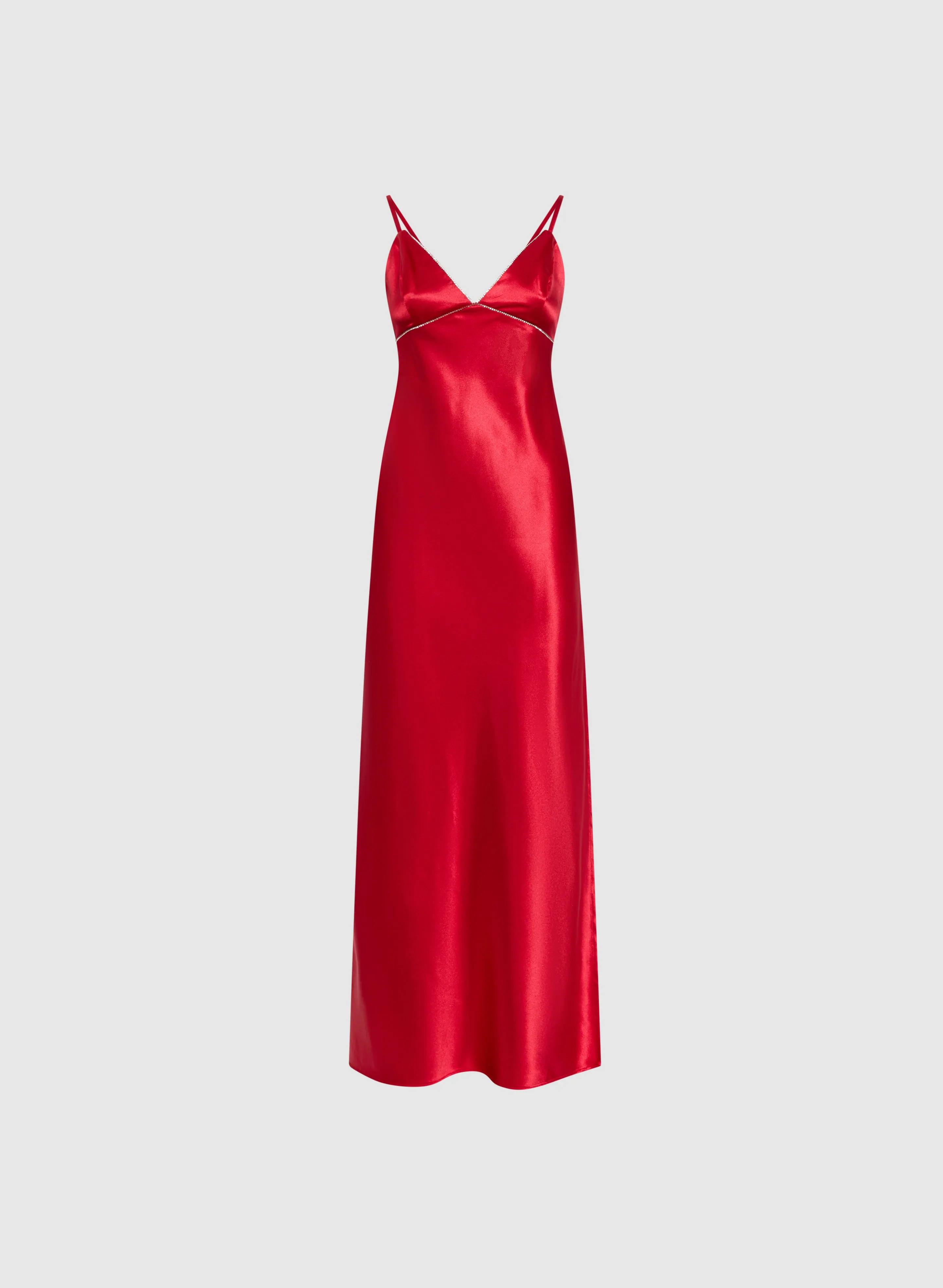 Embellished Satin Slip Dress