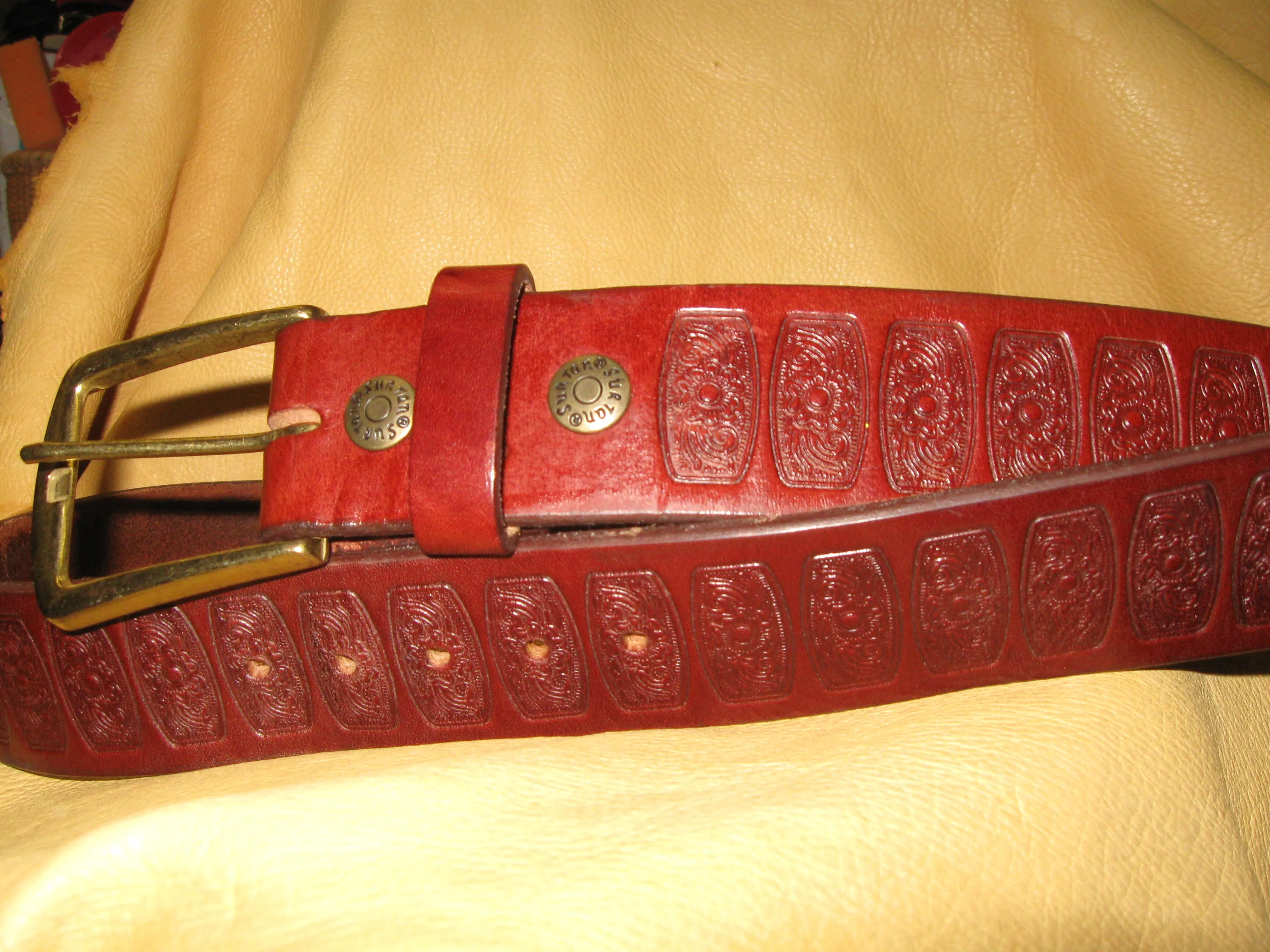 Embossed Bridle Leather Belt