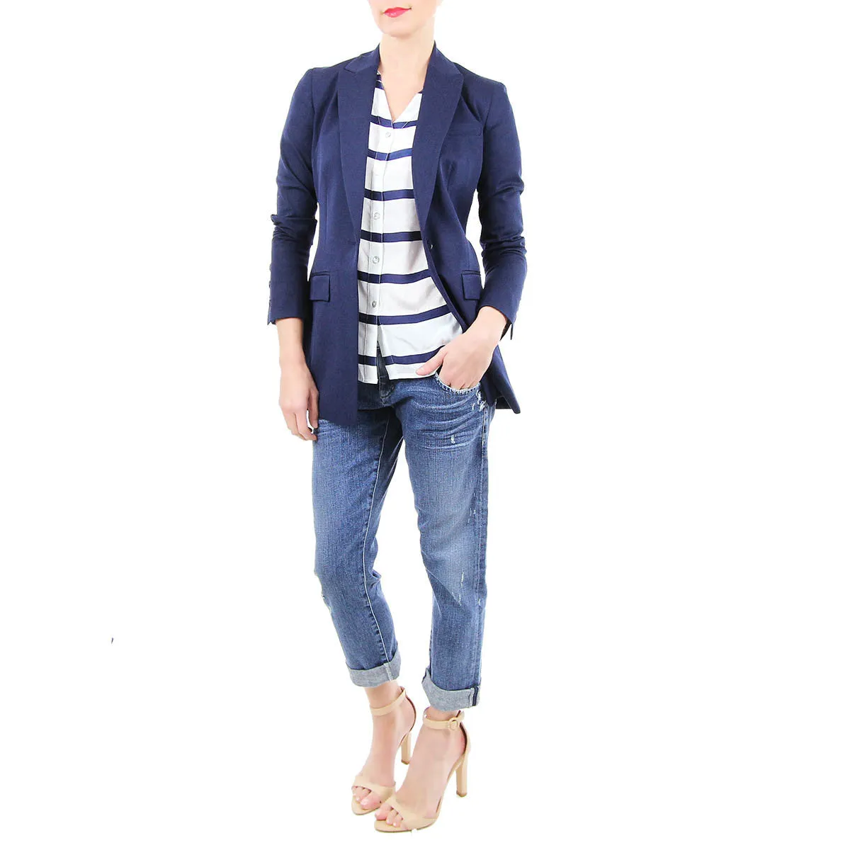 Fitted Blazer in Navy