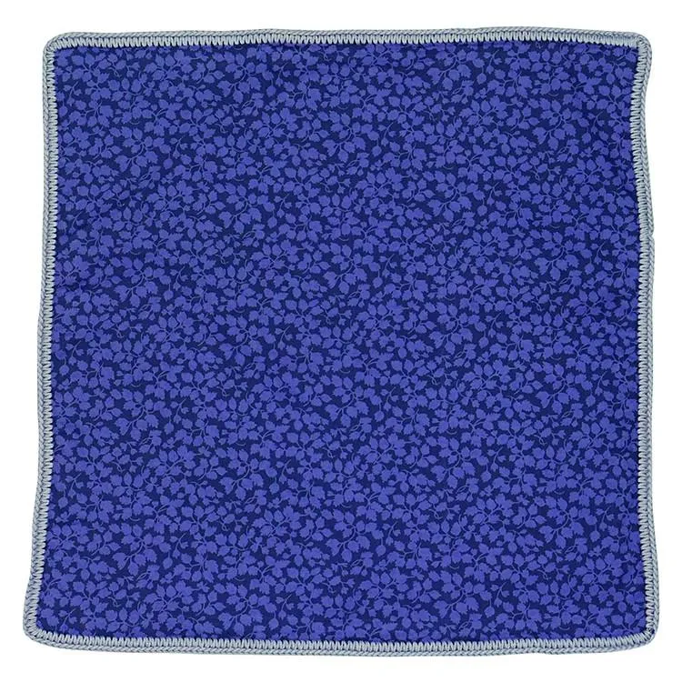 Floral Melanzana with Lilac Blue Signature Border