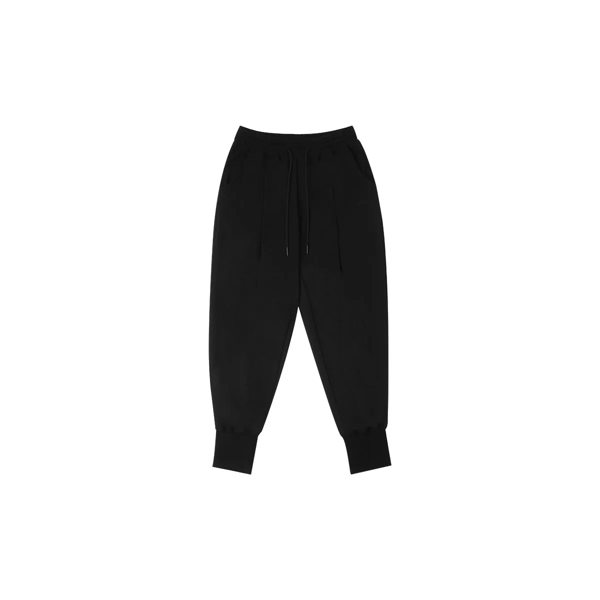 Fluid Cuffed Black Track Pants