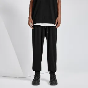 Fluid Cuffed Black Track Pants