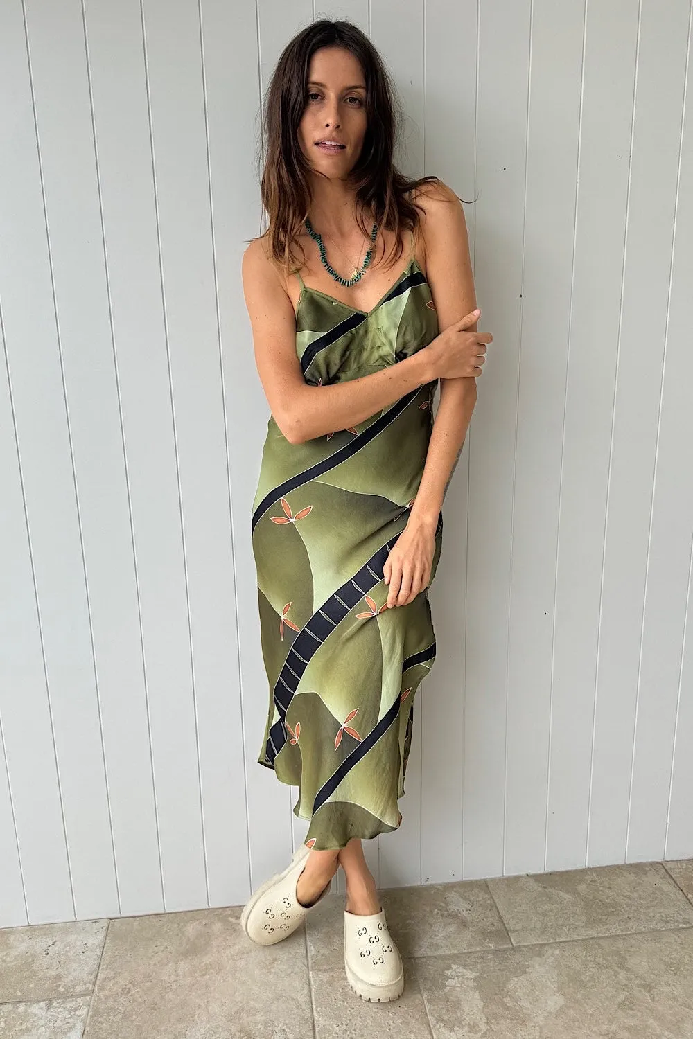 Good Thing Satin Midi Slip Dress