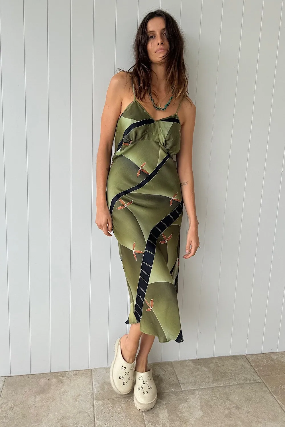 Good Thing Satin Midi Slip Dress