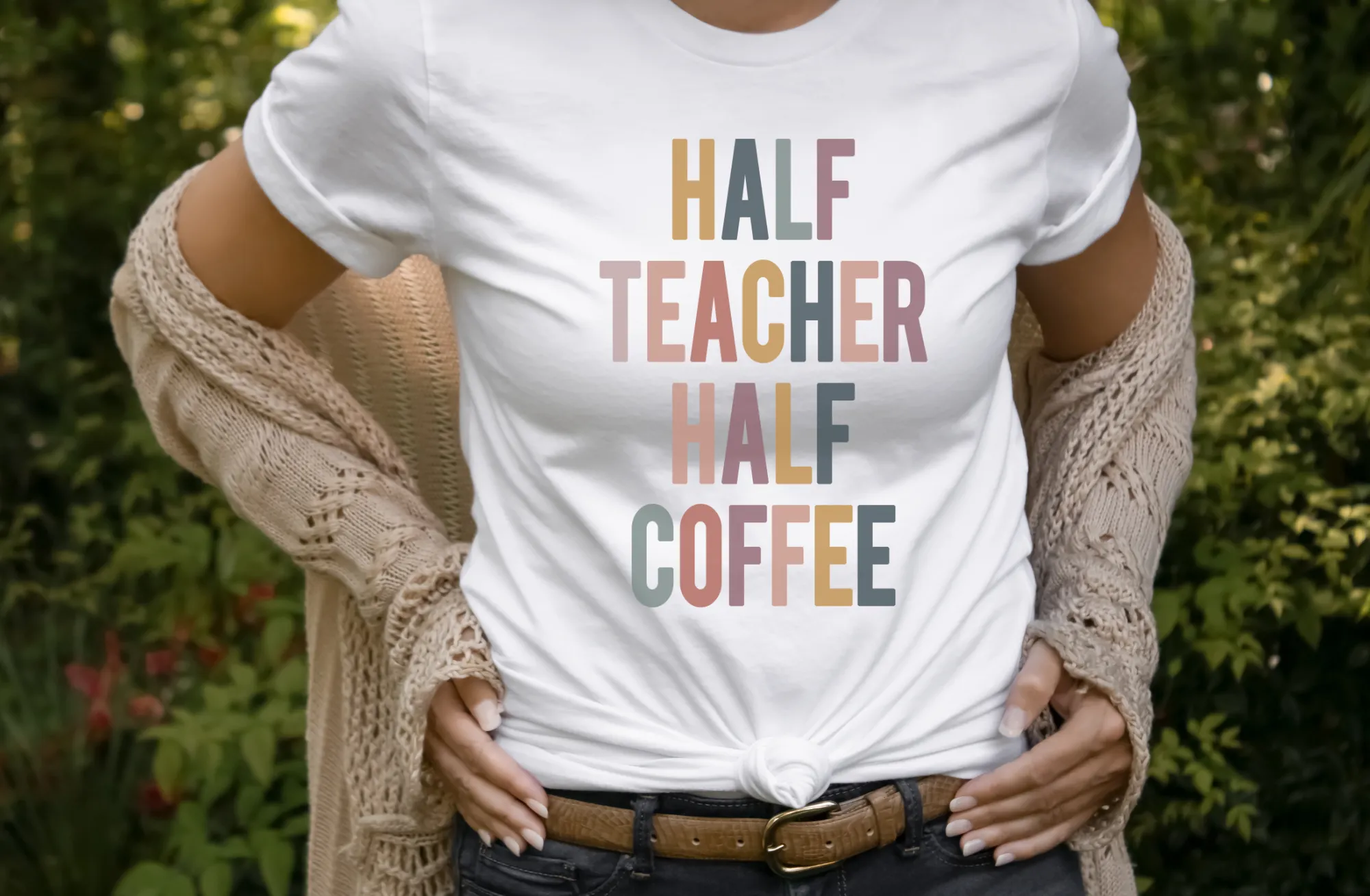 Half Teacher Half Coffee | Funny Teacher Shirt