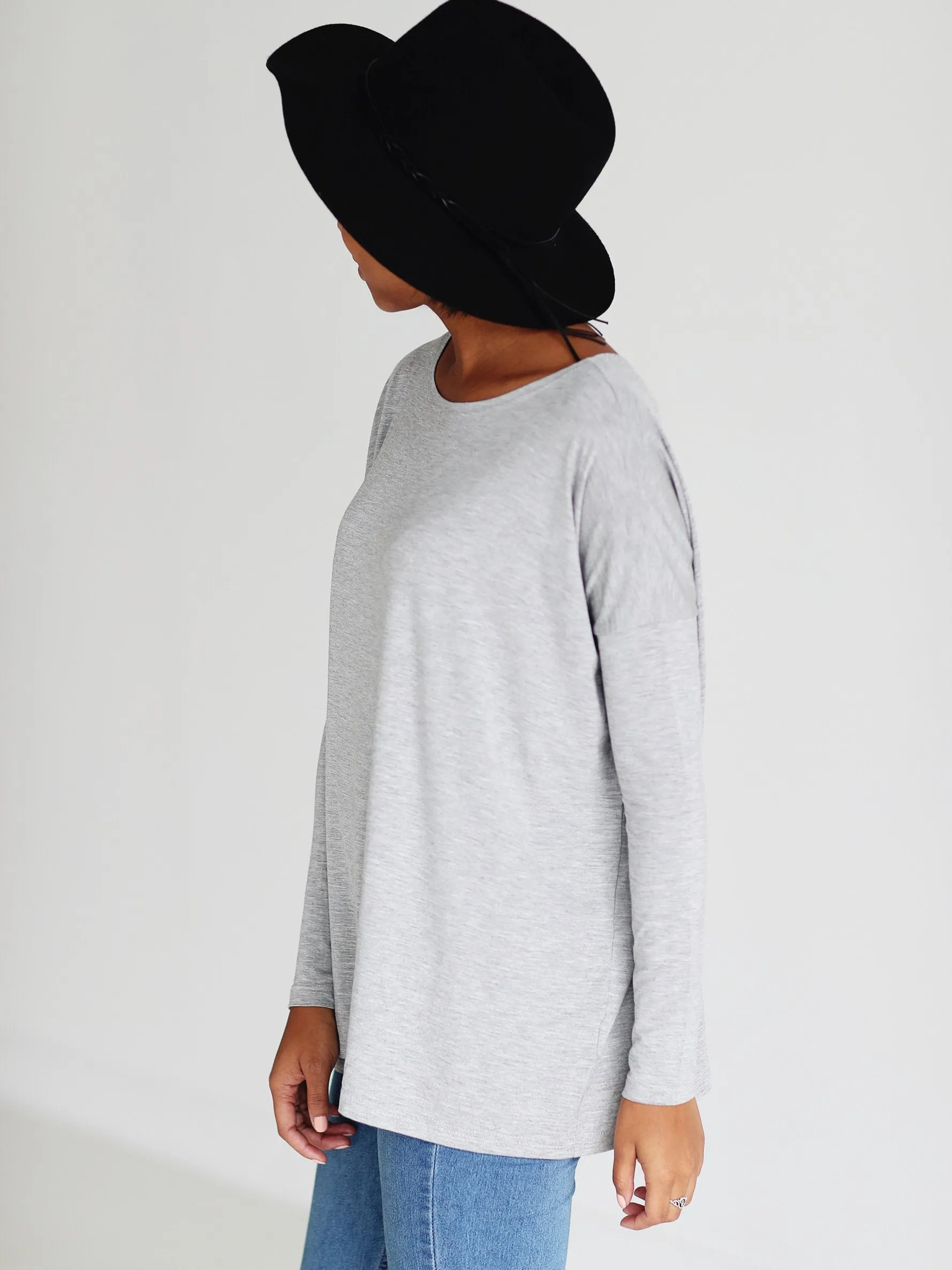 Heather Gray Long Sleeve Top