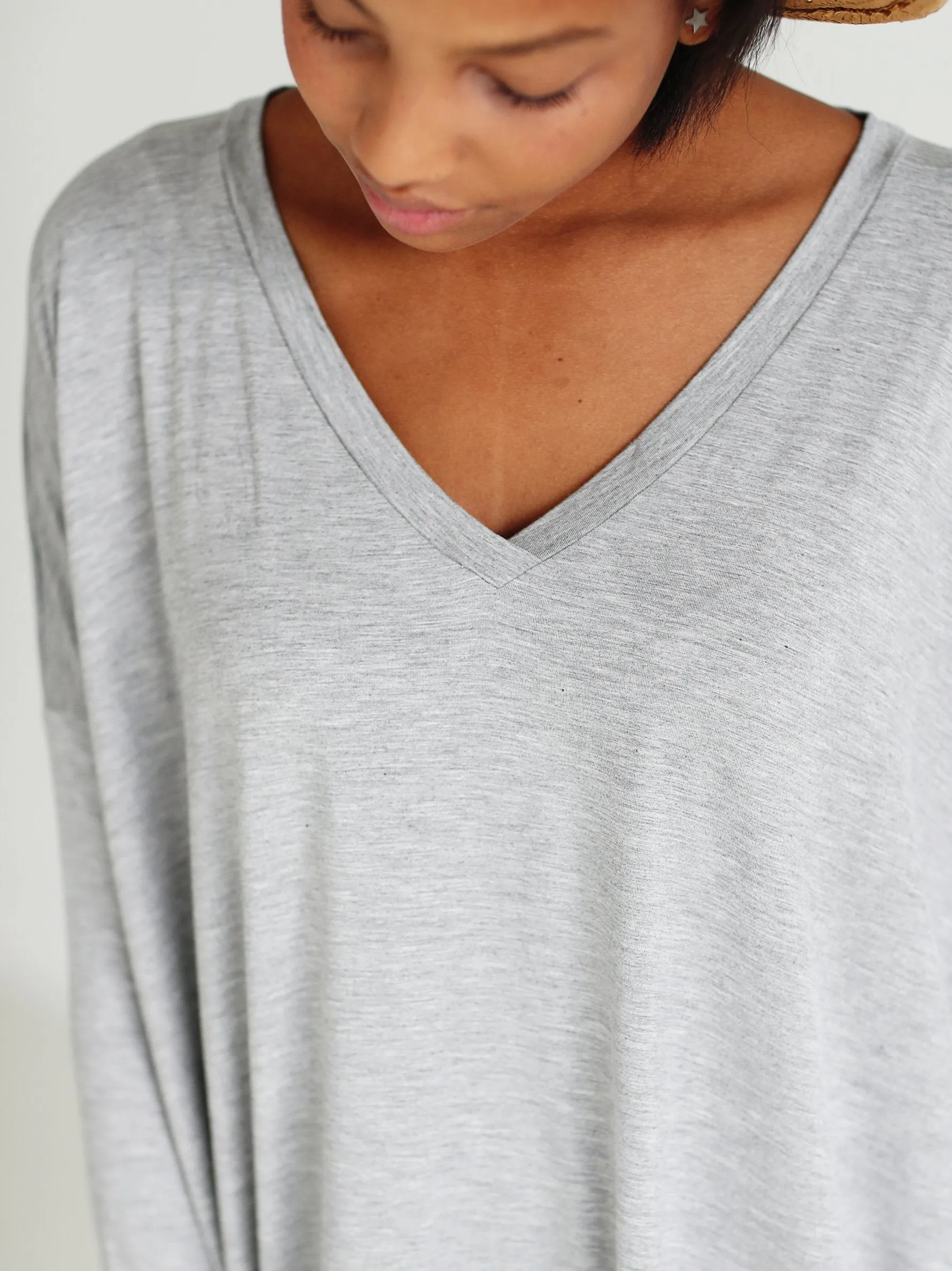 Heather Gray V-Neck