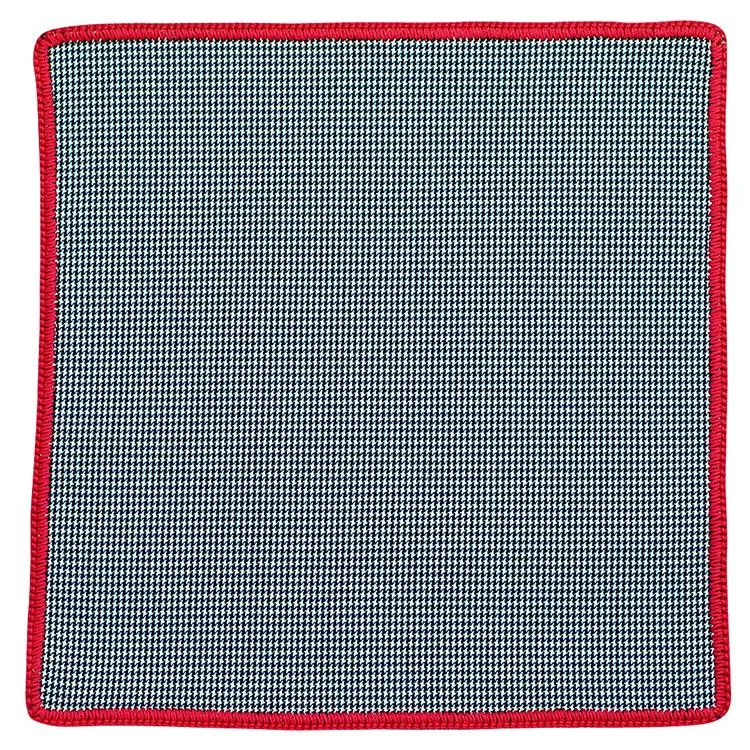 Houndstooth Mezzanotte with Red Signature Border