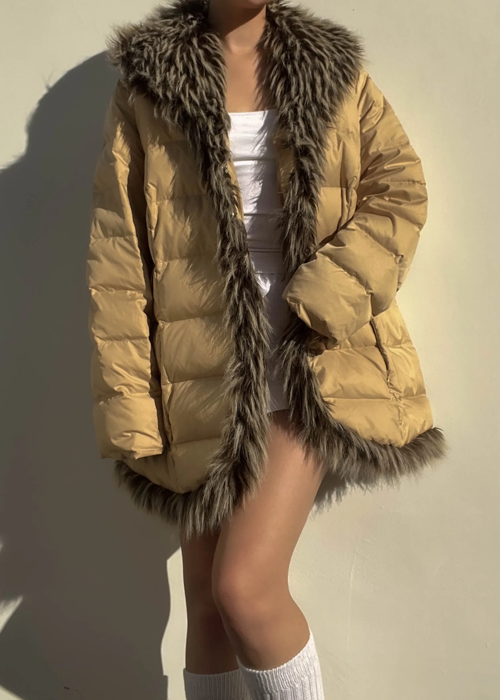 Isla Y2k Fur Trim Coat (XL)