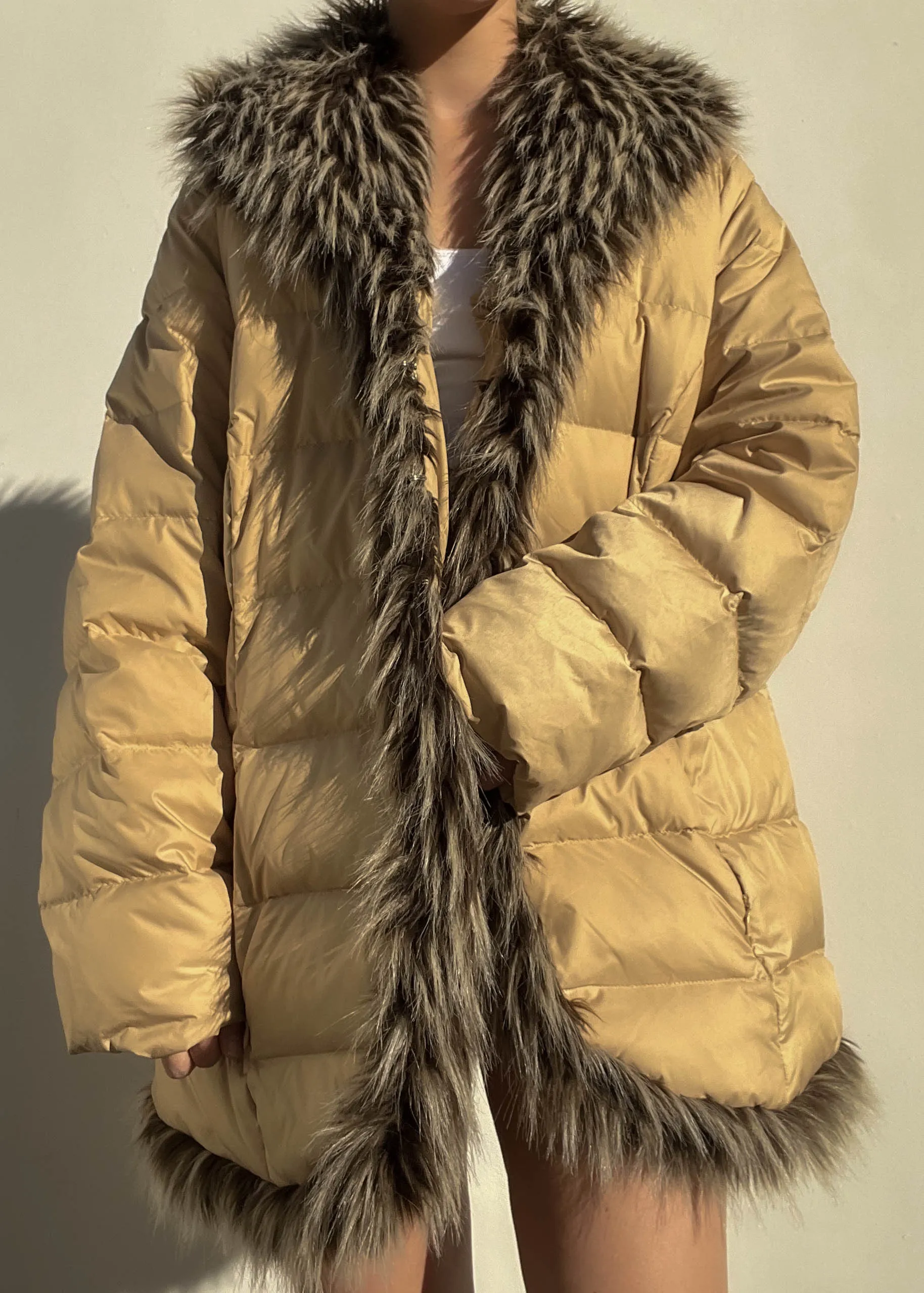 Isla Y2k Fur Trim Coat (XL)