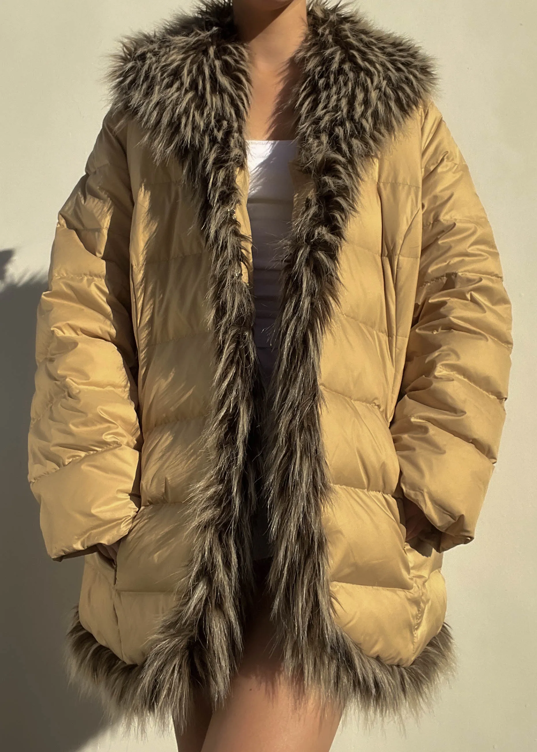 Isla Y2k Fur Trim Coat (XL)