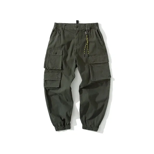 Japanese Streetwear Style Solid Cargo Pants