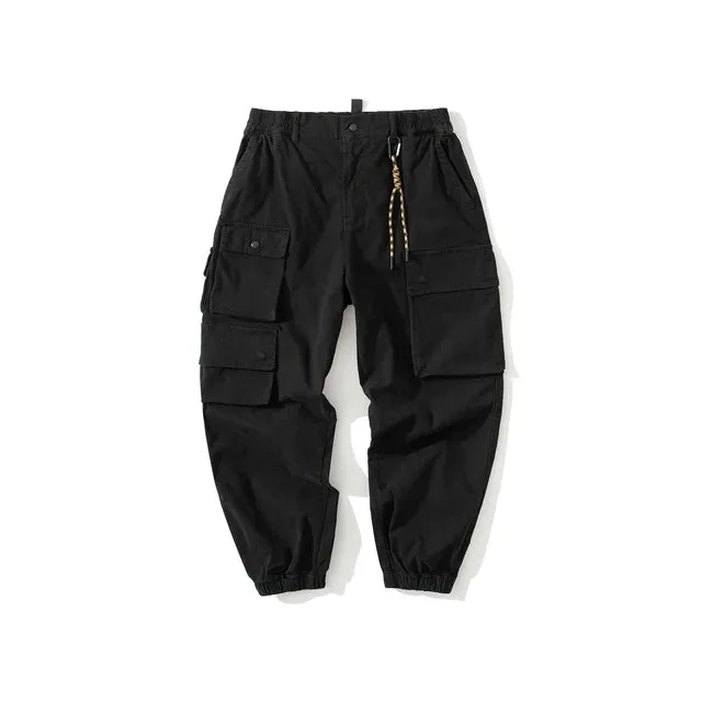 Japanese Streetwear Style Solid Cargo Pants