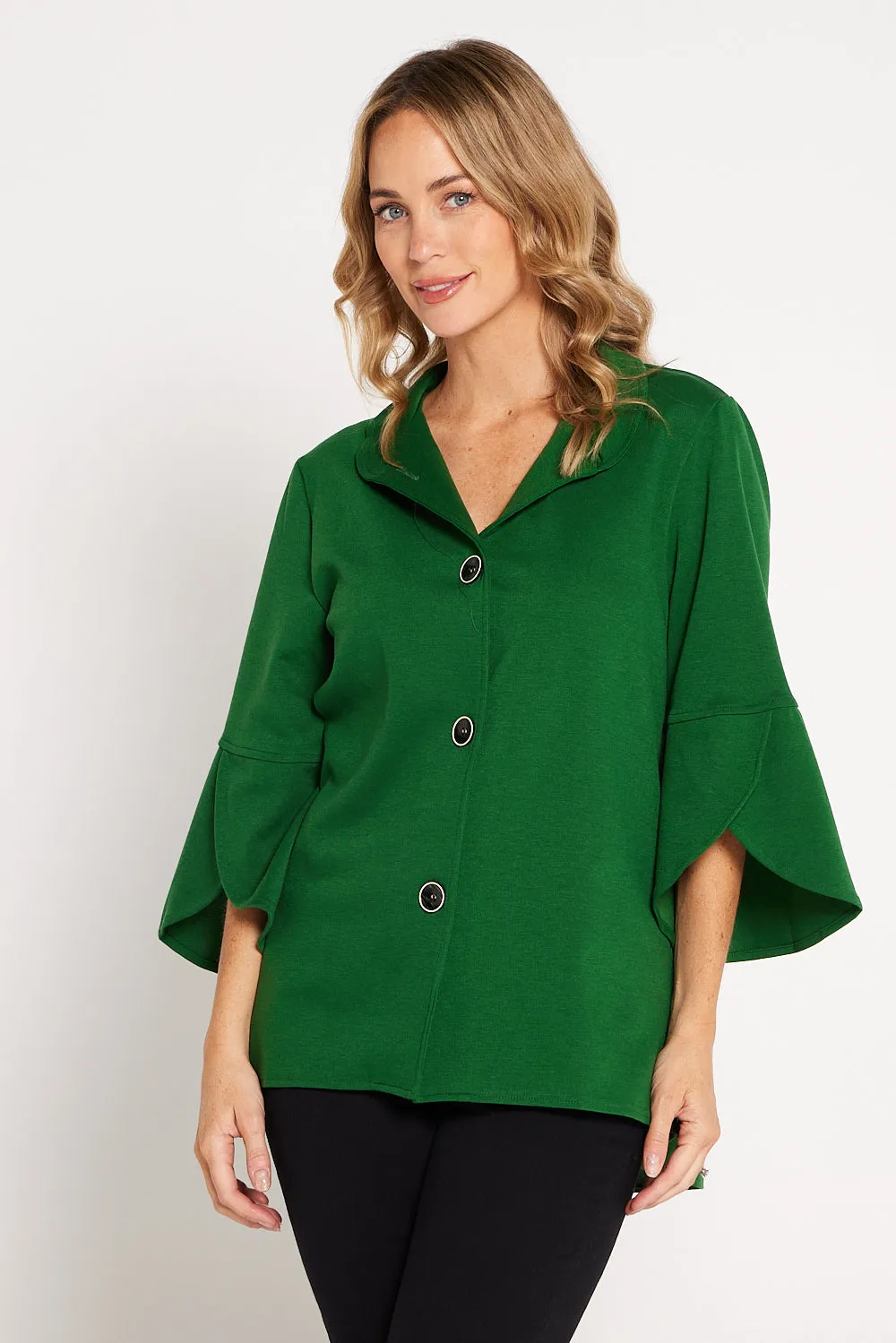 Jocelyn Tulip Sleeve Jacket - Green