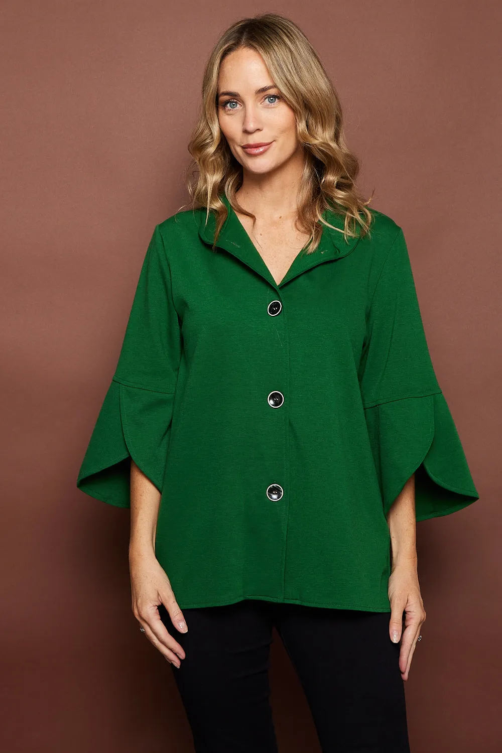 Jocelyn Tulip Sleeve Jacket - Green