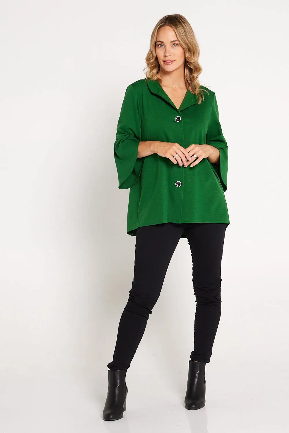 Jocelyn Tulip Sleeve Jacket - Green