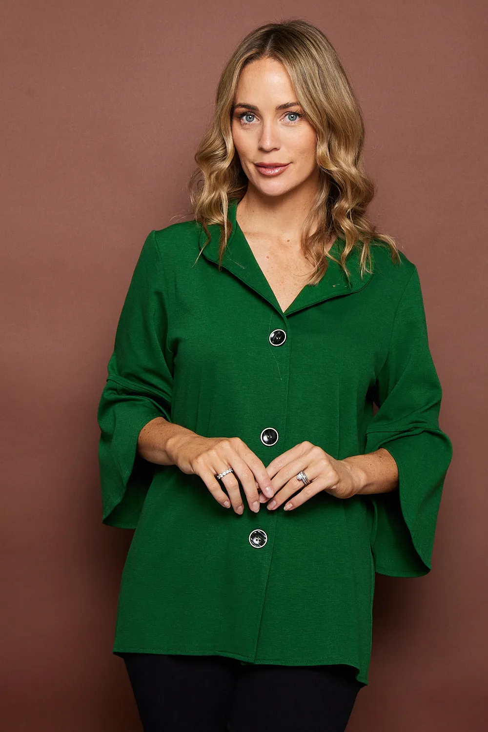 Jocelyn Tulip Sleeve Jacket - Green