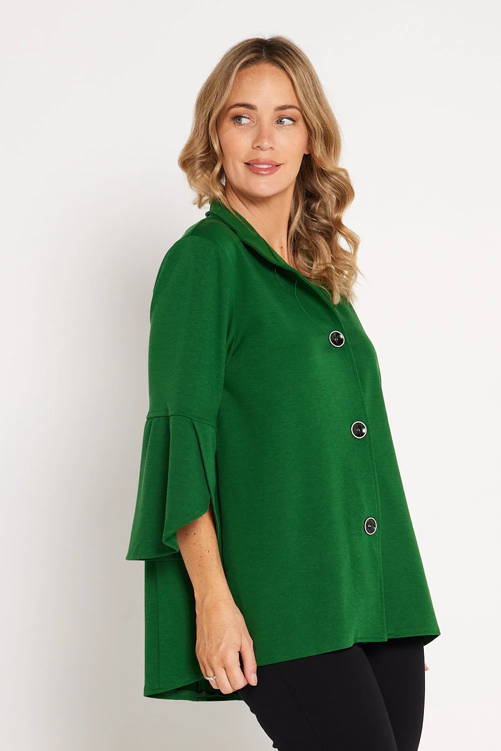 Jocelyn Tulip Sleeve Jacket - Green