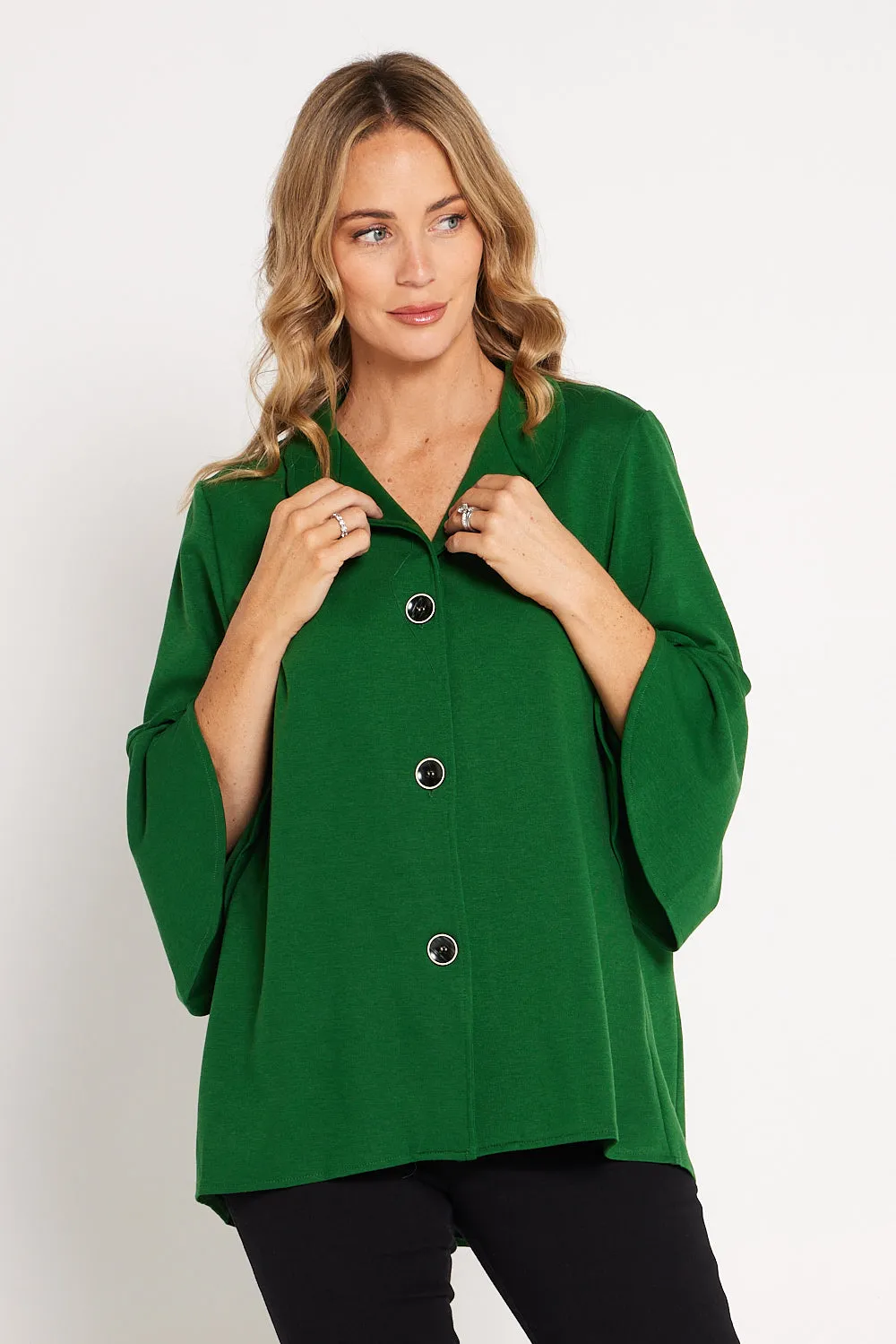 Jocelyn Tulip Sleeve Jacket - Green