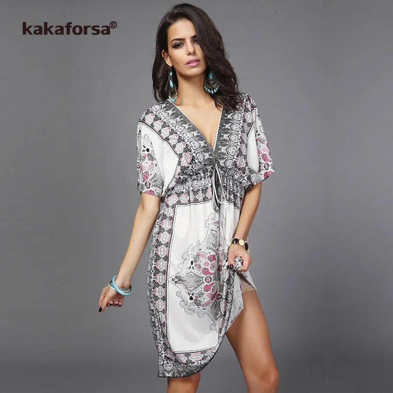 KAKAFORSA   Cotton Summer Beach Dress Cover-up