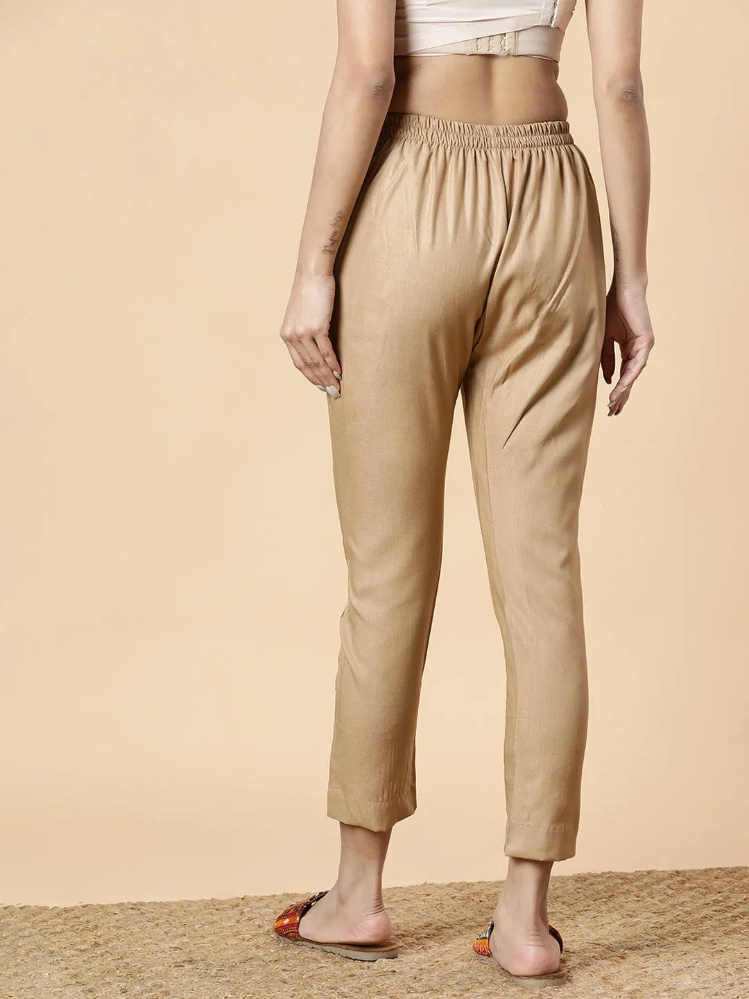 Khaki Rayon Pants